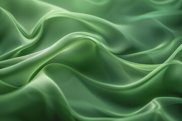 Obraz premium Abstract green background with wavy shapes and fluid lines. With organic shapes in light green.
