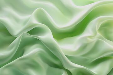 Obraz premium Abstract green background with wavy shapes and fluid lines. With organic shapes in light green.