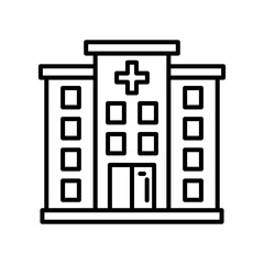 Hospital Outline Icon, Vector illustration