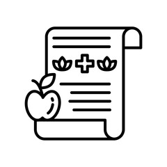 Nutrition Outline Icon, Vector illustration