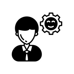 Stress Management Glyph Icon, Vector illustration