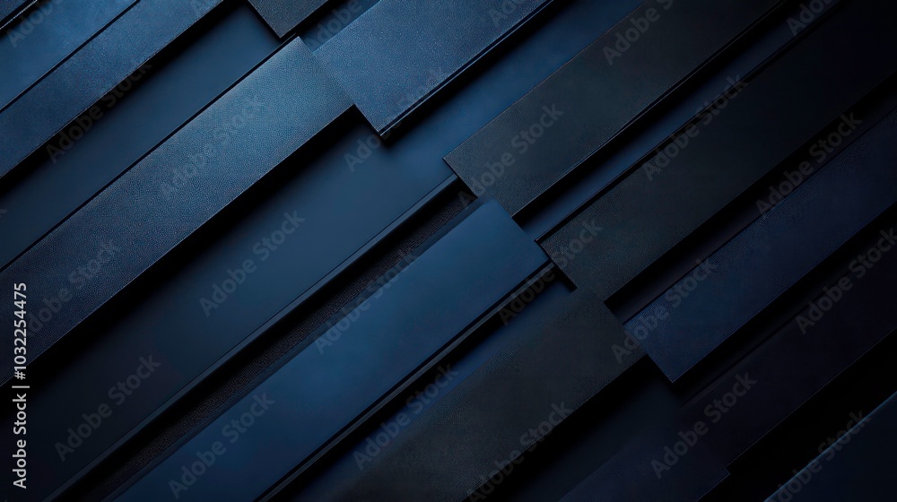 Poster abstract geometric background with dark blue rectangular shapes arranged in a diagonal pattern.