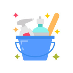 Cleaning Flat Icons, Vector illustration