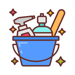 Cleaning Filled Icons , Vector illustration