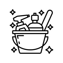Cleaning Outline Icon, Vector illustration