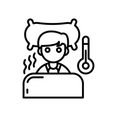 Sick Outline Icon, Vector illustration