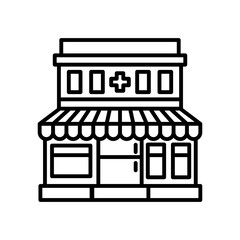 Pharmacy Outline Icon, Vector illustration