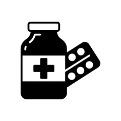 Anti Biotic Glyph Icon, Vector illustration