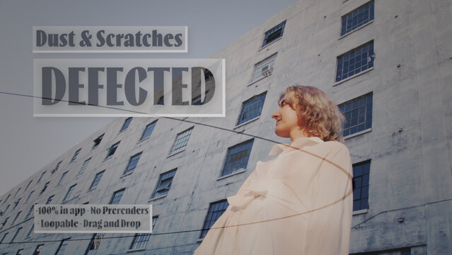 Defected Dust and Scratch Overlay Effect, Drag and Drop Old Film Look Filter