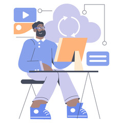 Businessman. Flat Vector Illustration