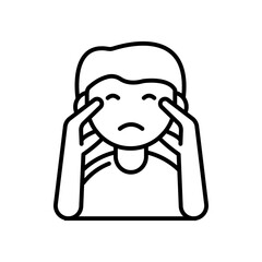 Anxiety Outline Icon, Vector illustration