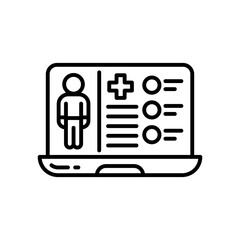 Medical Record Outline Icon, Vector illustration