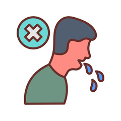 Don't Spit Filled Icons , Vector illustration