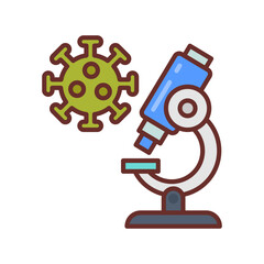Virus Research Filled Icons , Vector illustration