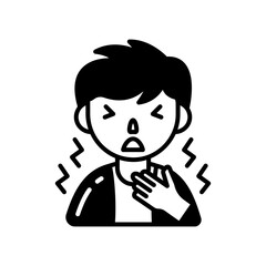 Sore Throat Glyph Icon, Vector illustration