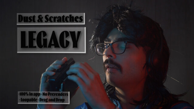 Legacy Dust and Scratch Overlay Effect, Drag and Drop Old Film Look Filter