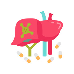 Antiviral Drugs Flat Icons, Vector illustration
