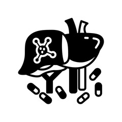 Antiviral Drugs Glyph Icon, Vector illustration