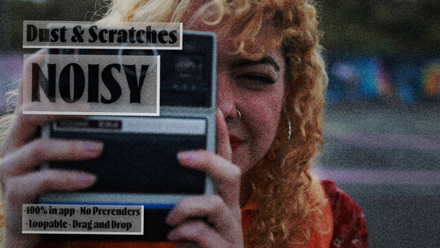 Noisy Dust and Scratch Overlay Effect, Drag and Drop Old Film Look Filter