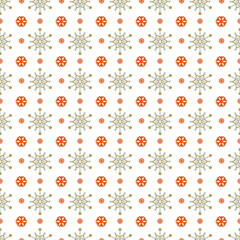 Winterly cool vector pattern with filigree snowflakes.
