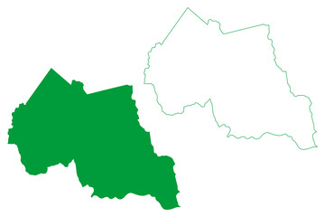 Obraz premium Tanque Novo municipality (Bahia state, Municipalities of Brazil, Federative Republic of Brazil) map vector illustration, scribble sketch Tanque Novo map