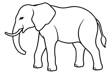 elephant line art silhouette vector illustration
