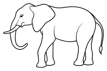 elephant line art silhouette vector illustration