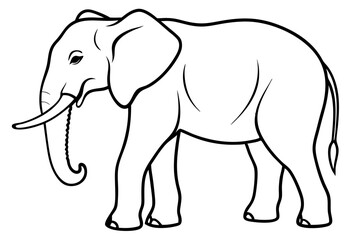 elephant line art silhouette vector illustration