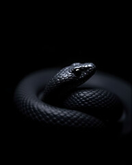 Fototapeta premium Obsidian Coil: Sleek Snake