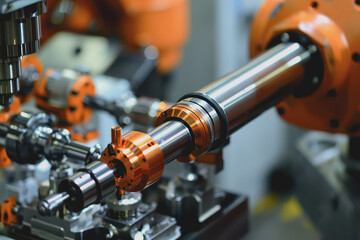 Naklejka premium Robot engineers and software maintenance teams improve the program to make it more efficient.
