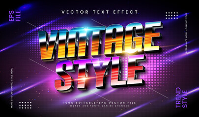 Glowing vintage style editable vector text effect, suitable for night event