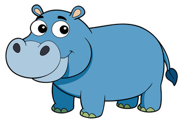 hippopotamus cartoon vector illustration