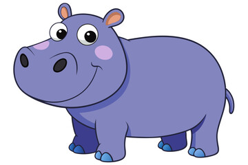 hippopotamus cartoon vector illustration