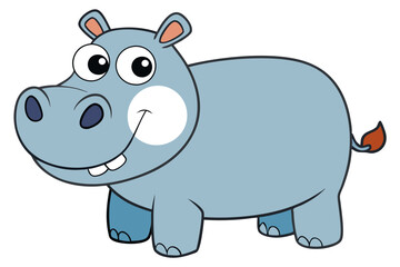 hippopotamus cartoon vector illustration