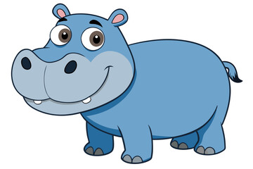 hippopotamus cartoon vector illustration