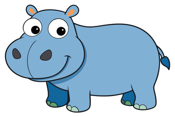 hippopotamus cartoon vector illustration