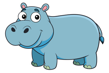 hippopotamus cartoon vector illustration