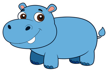 hippopotamus cartoon vector illustration