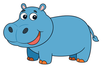 hippopotamus cartoon vector illustration