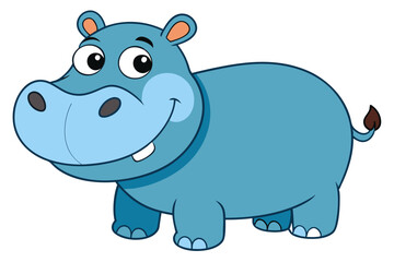 hippopotamus cartoon vector illustration