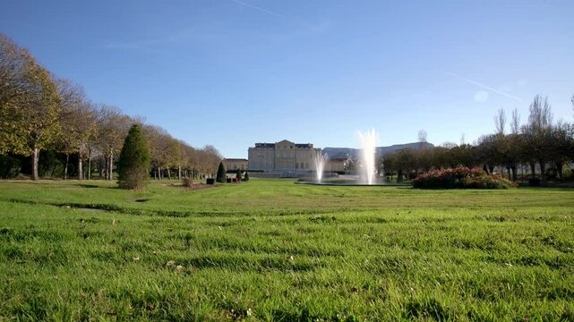 Marseille Borely public park in the city- view of the park with his fountains and castle -Video 4k
