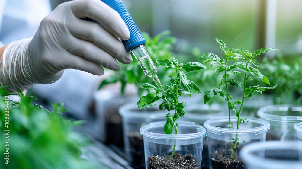 Aufkleber innovative hands inspecting lab grown vegetables in futuristic setting, showcasing process of nurtur