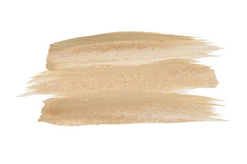 Shiny brown brush strokes isolated on white background.