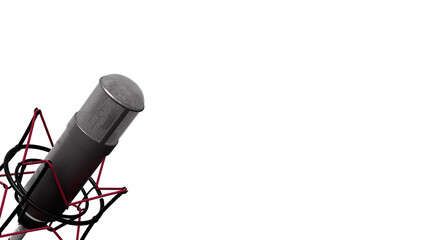 Transparent Microphone Empty Copyspace, Animation.Full HD 1920×1080. 08 Second Long, Transparent