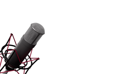 Transparent Microphone Empty Copyspace, Animation.Full HD 1920×1080. 08 Second Long, Transparent