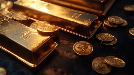 Gold Bars and Coins