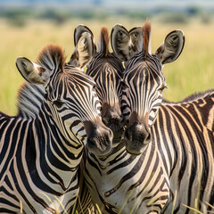 Naklejka premium Zebras kissing and huddling