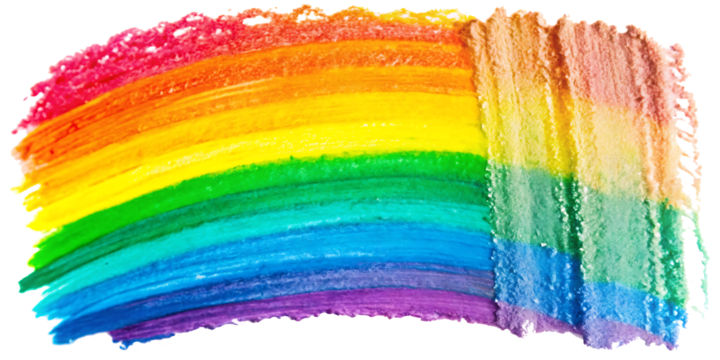 rainbow colored drawn colorful scribble wax pastel isolated on white background.AI GENERATED