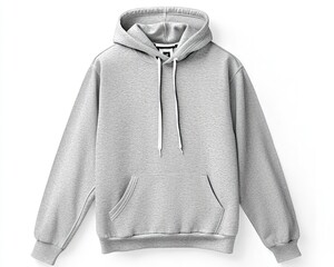 Grey hoodie template mockup isolated on white background
