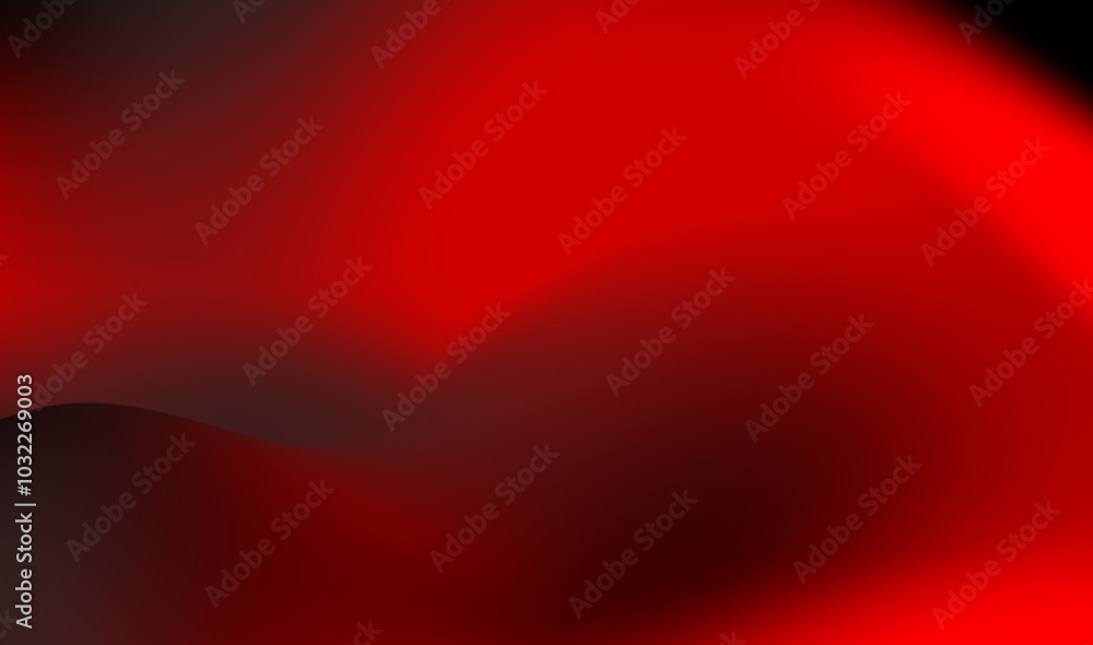Wall mural abstract red and black wave pattern showcasing smooth gradients and dynamic shapes in a bold artisti